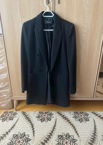 Siyah Kadın Düğmeli Blazer Ceket - Görsel 2