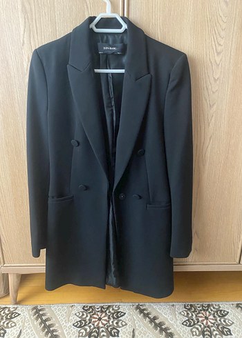 Siyah Kadın Düğmeli Blazer Ceket - Görsel 4