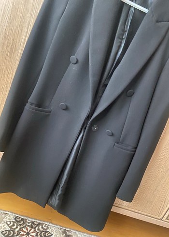 Siyah Kadın Düğmeli Blazer Ceket - Görsel 3