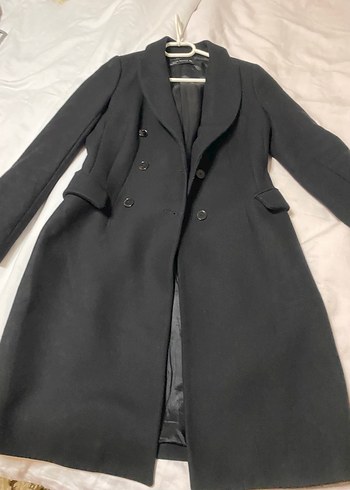 Siyah Uzun Kadın Kaban - Görsel 5