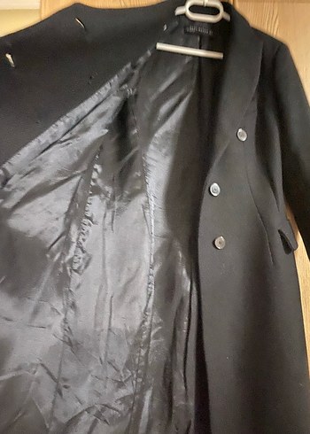 Siyah Uzun Kadın Kaban - Görsel 3