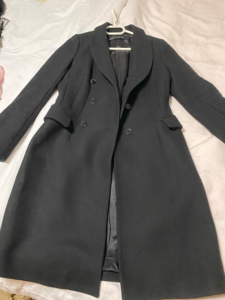 Siyah Uzun Kadın Kaban - Görsel 5