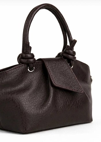 ZARA modeli Kahverengi Deri Kadın Çanta - Görsel 2