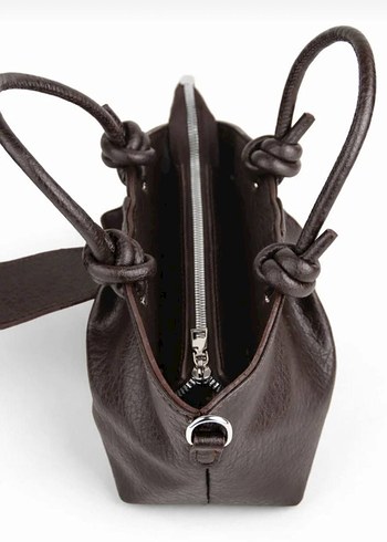 ZARA modeli Kahverengi Deri Kadın Çanta - Görsel 7