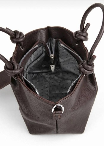 ZARA modeli Kahverengi Deri Kadın Çanta - Görsel 6