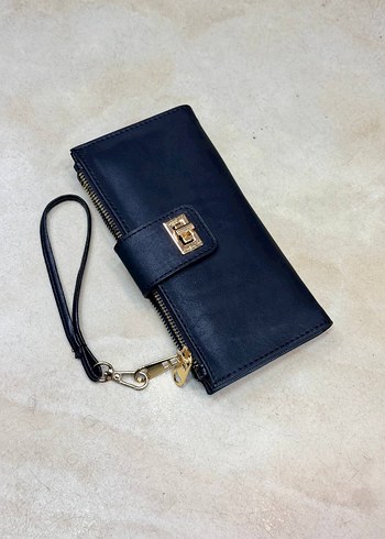 Kadın Haki Deri Fermuarlı Portföy Cüzdan - Görsel 3