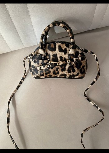 Kürk Detaylı Leopar Desenli Deri Kadın Çanta - Görsel 2