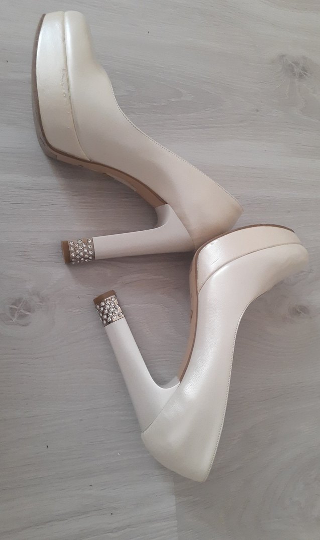 MARCQTELLI Beyaz Platform Topuklu Kadın Abiye Ayakkabı - Görsel 2