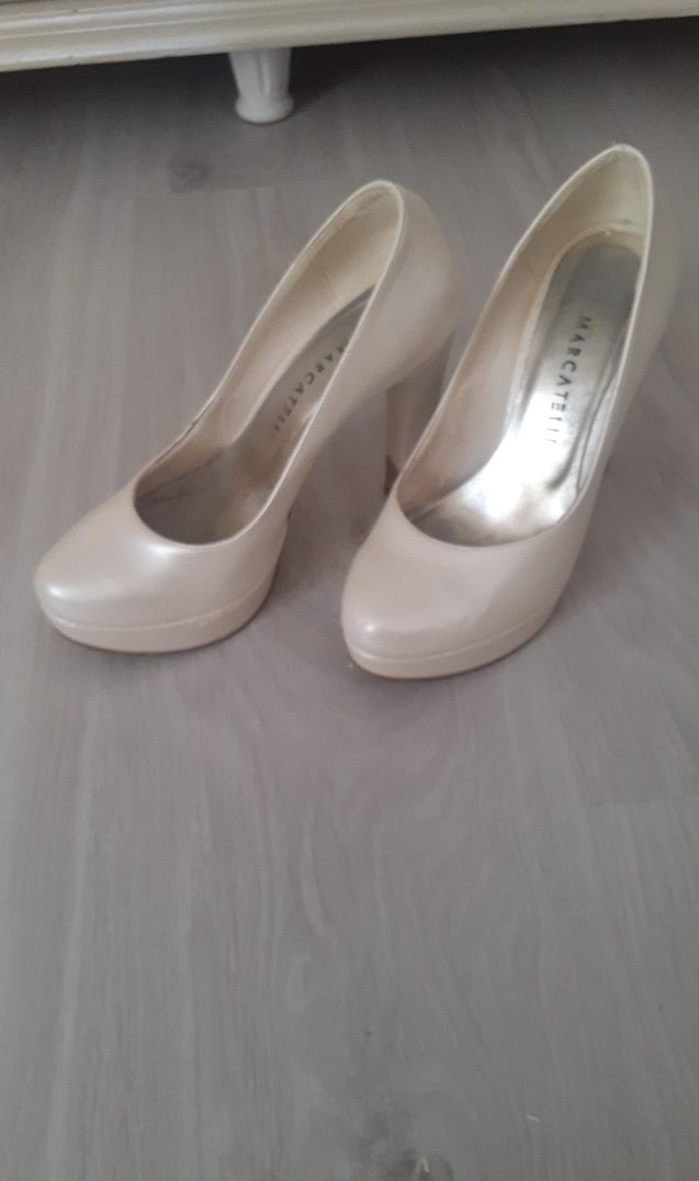 MARCQTELLI Beyaz Platform Topuklu Kadın Abiye Ayakkabı - Görsel 5
