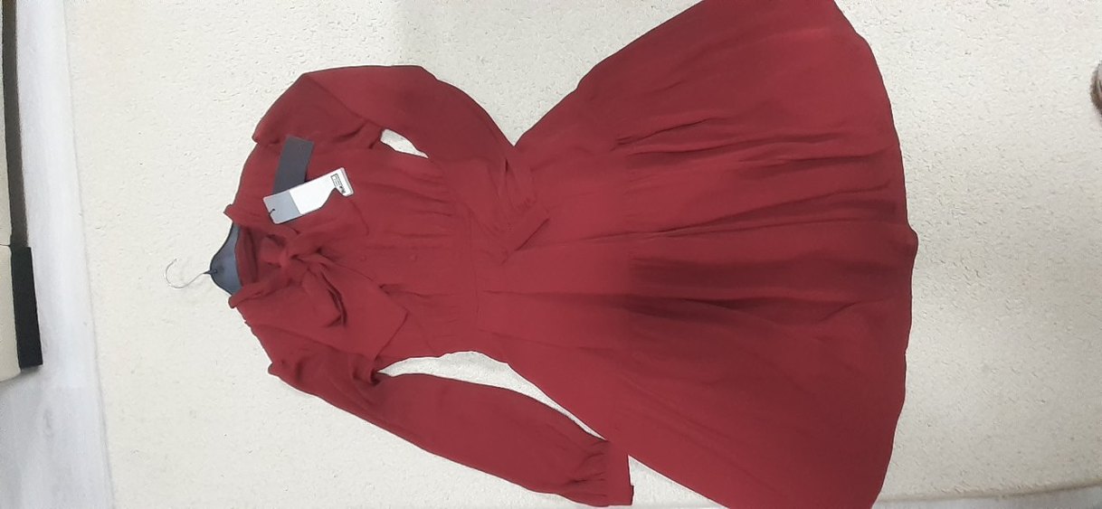 ADL marka Bordo Uzun Kollu Drapeli Uzun Elbise - Görsel 3