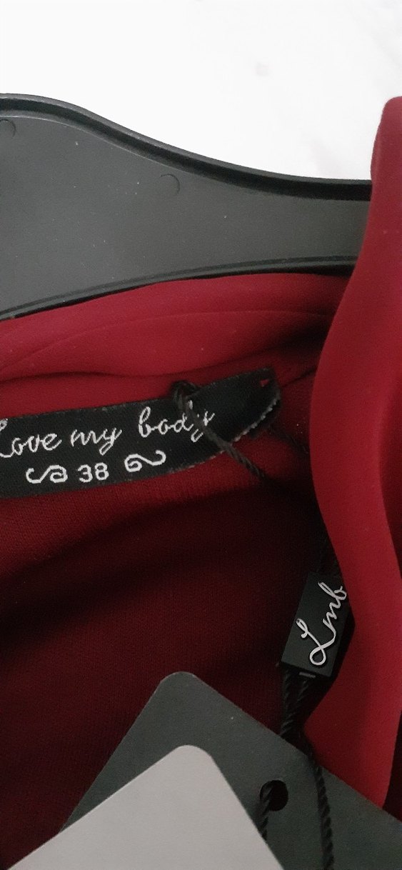 ADL marka Bordo Uzun Kollu Drapeli Uzun Elbise - Görsel 2