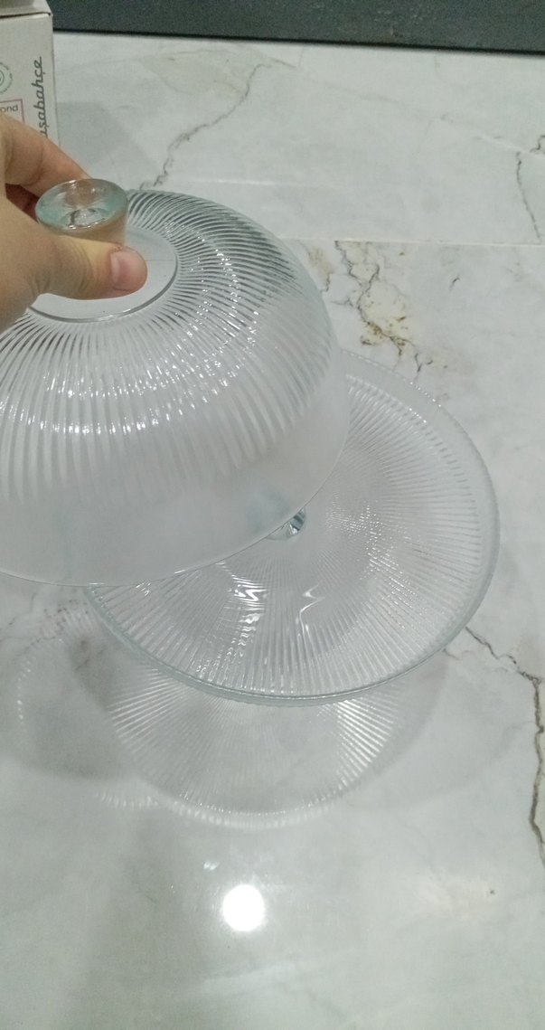 Vintage Beyaz Cam Kapaklı Tabak - Görsel 2