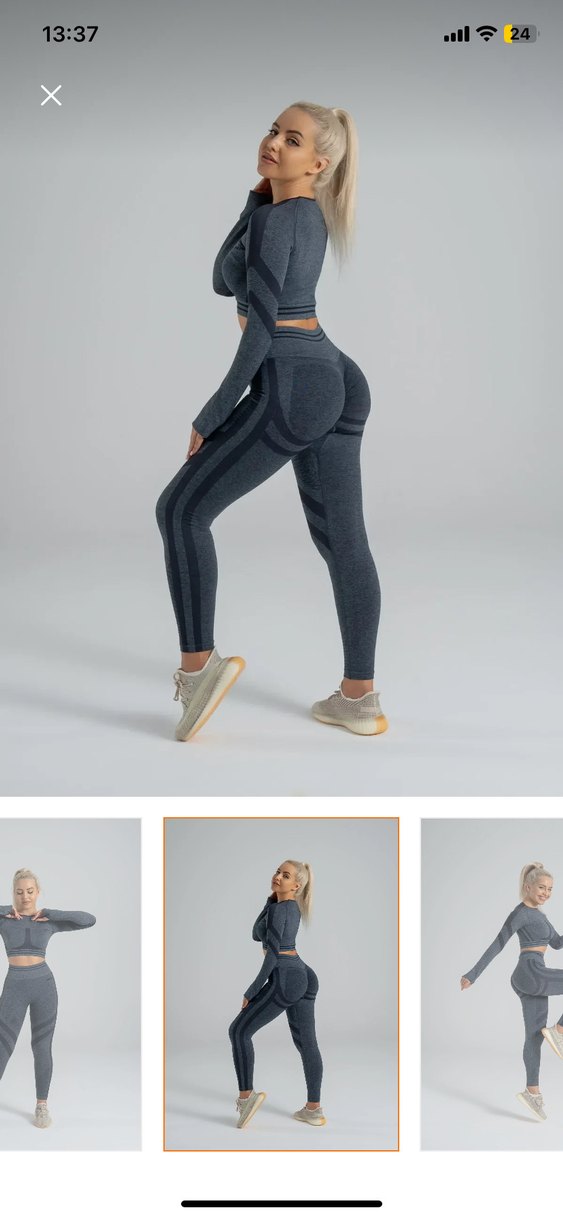 Gri Kadın Spor Tayt - Elastik ve Rahat - Görsel 2