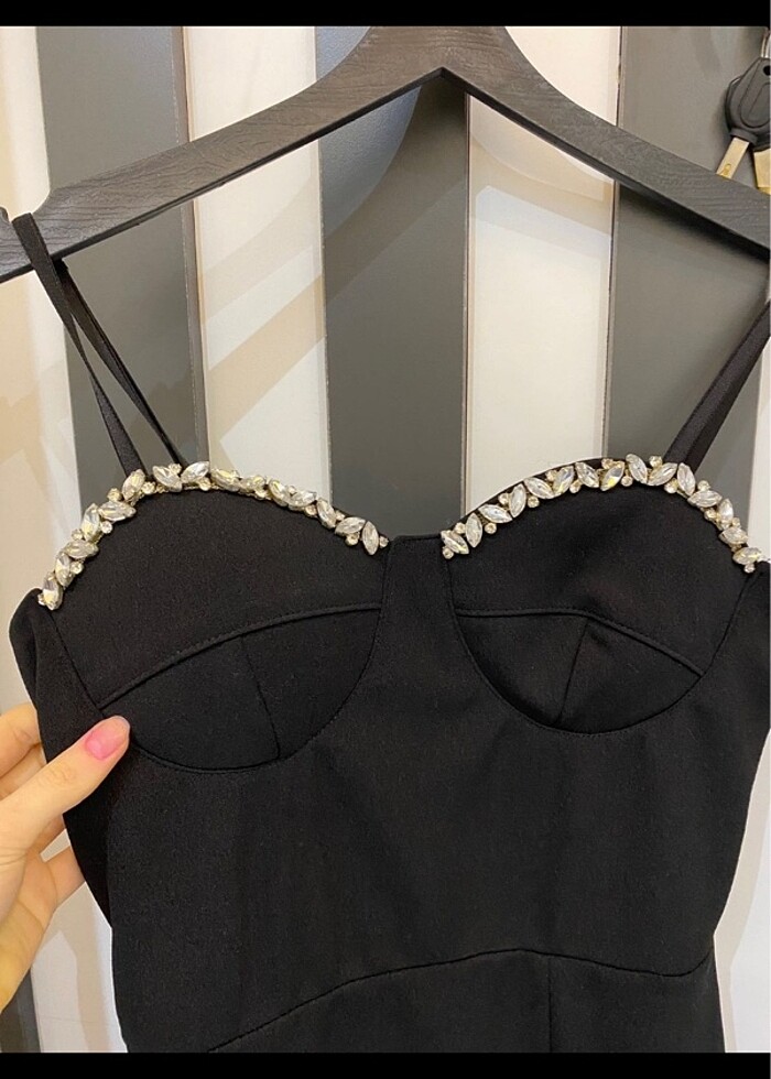 parlak işlemeli taş abiye - Görsel 3