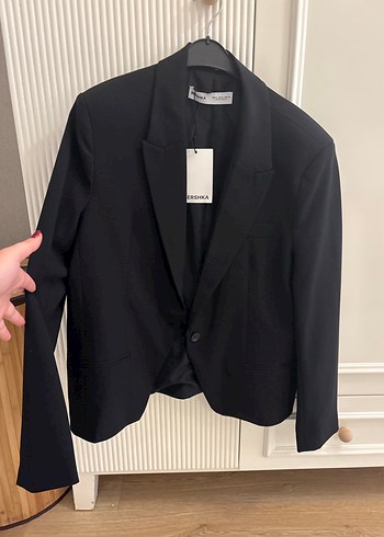 Bershka Siyah Midi Kadın Blazer Ceket