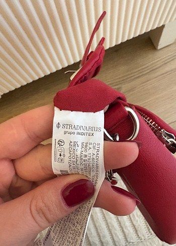 Stradivarius Kırmızı Deri Tokalı Kadın El Çantası