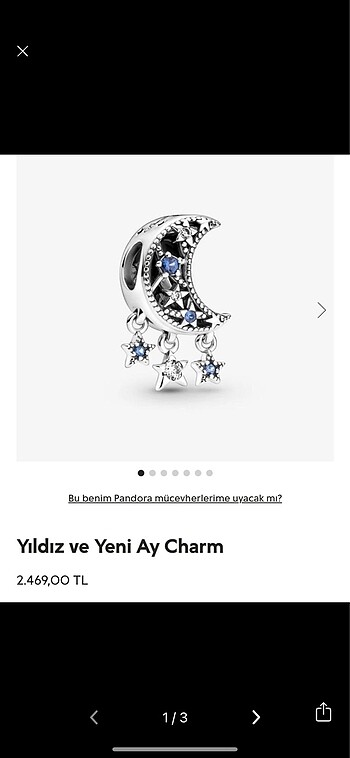 Pandora Orijinal Yıldız ve Ay Charm