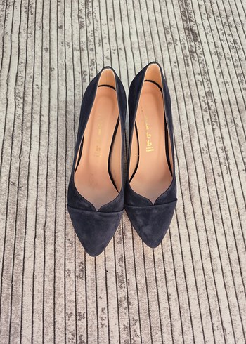 Lacivert Süet Stiletto Kadın Ayakkabı