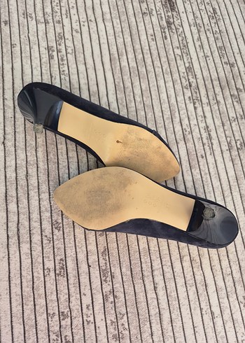37 Beden Lacivert Süet Stiletto Kadın Ayakkabı
