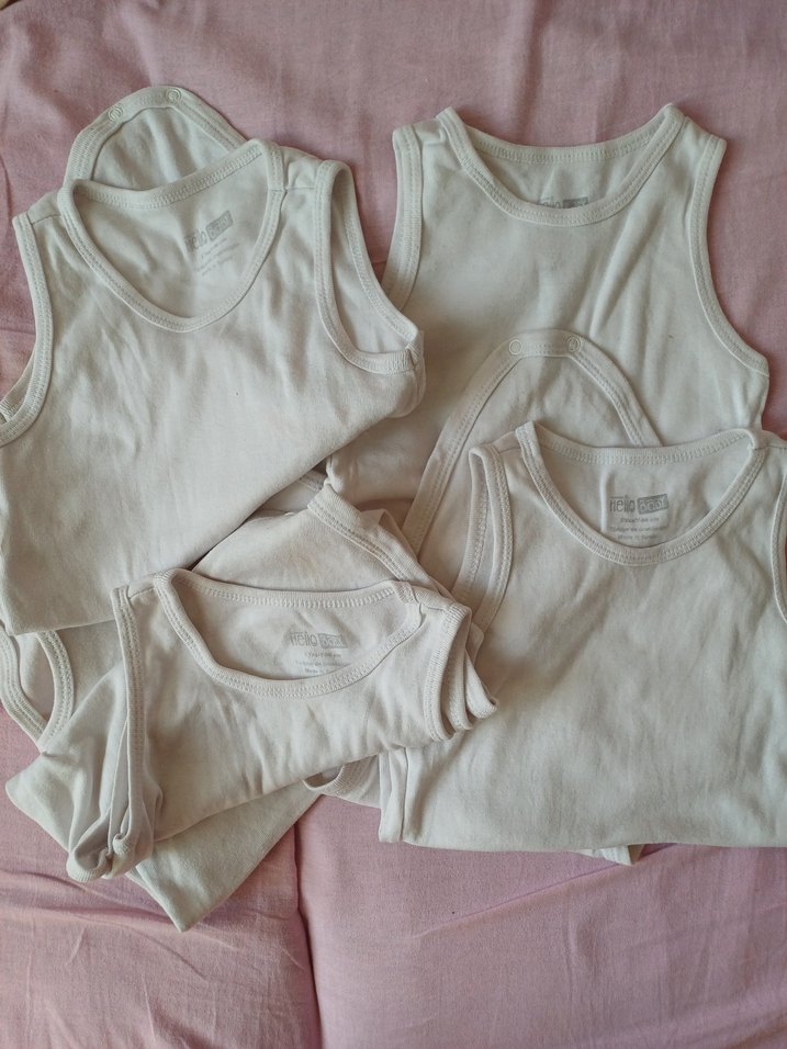 7 adet Unisex Beyaz V Yakalı Çıtçıtlı Bebek Body - Görsel 2