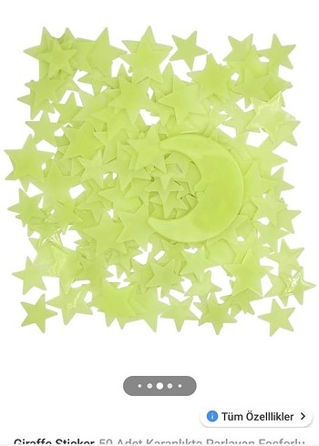 Parlayan Yıldızlı Mavi Yatak Odası Sticker Seti - Görsel 4