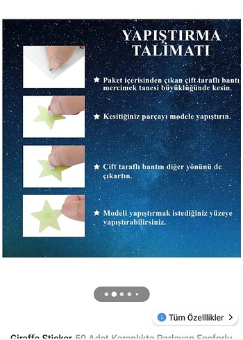 Parlayan Yıldızlı Mavi Yatak Odası Sticker Seti - Görsel 2