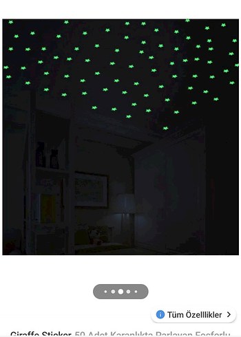 Parlayan Yıldızlı Mavi Yatak Odası Sticker Seti - Görsel 5