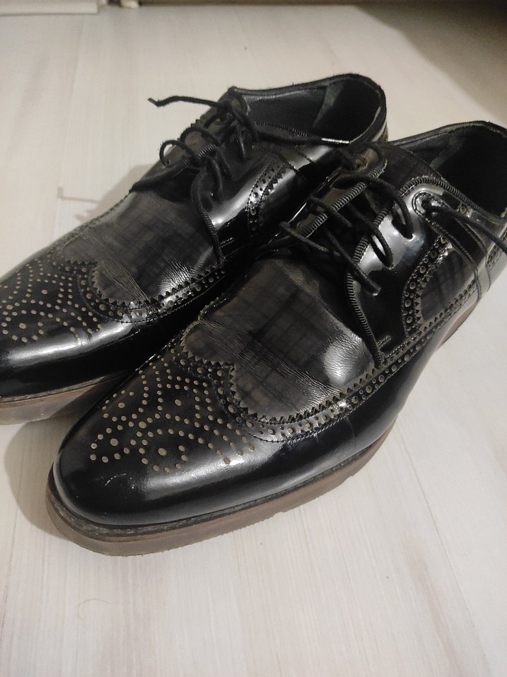 Siyah Parlak Erkek Klasik Ayakkabı 43 - Görsel 2