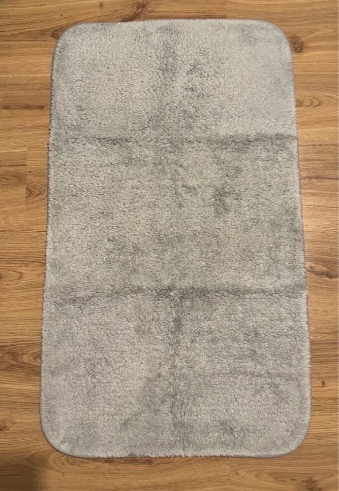 Gri Modern Düz Dokulu Banyo Paspası - Görsel 2