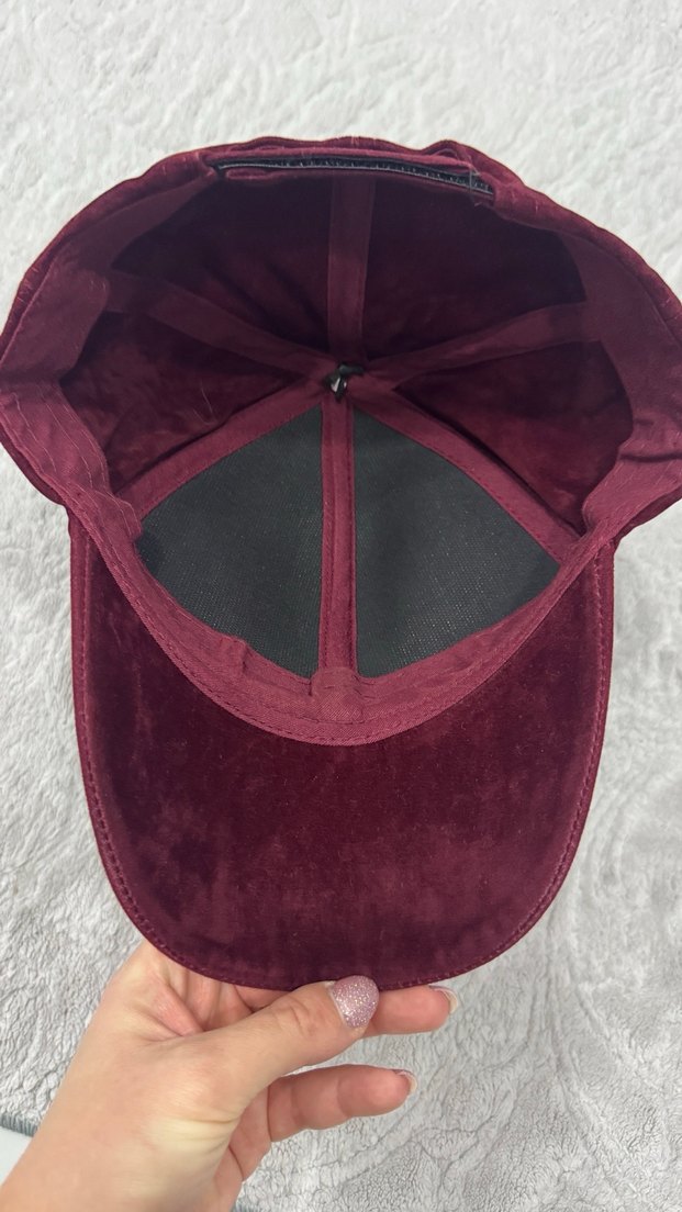 Bordo Kürklü Kadın Şapka - Görsel 3