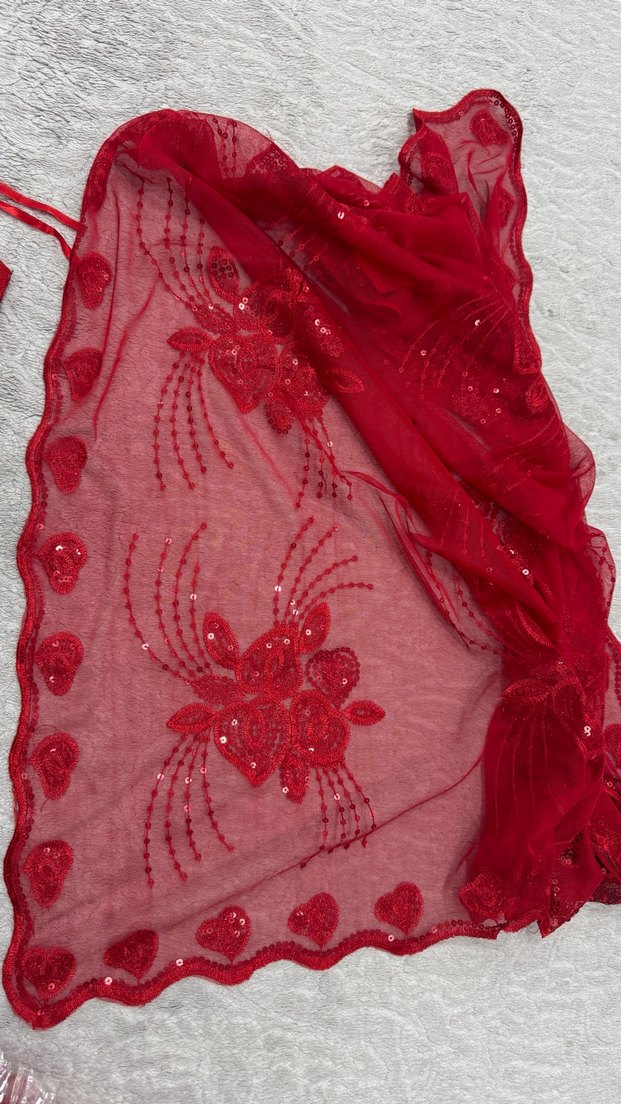 Kırmızı Dantel Bohem Gelinlik Aksesuarı kına malzemeleri - Görsel 5