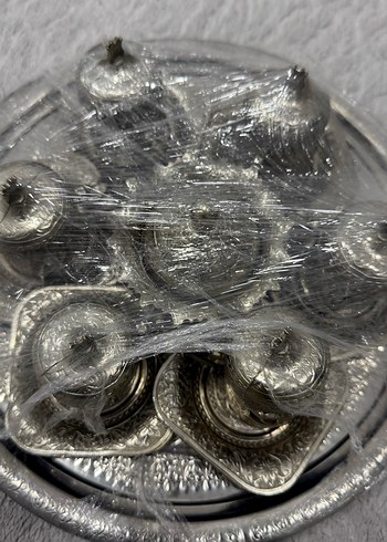 Gümüş renkli işlemeli kapaklı fincan seti 6 kişilik - Görsel 7