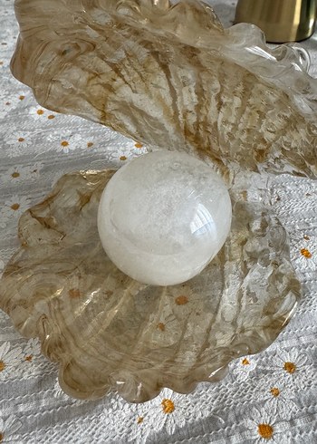 Beyaz Küreli Dekoratif Deniz Kabuğu İncili - Görsel 3