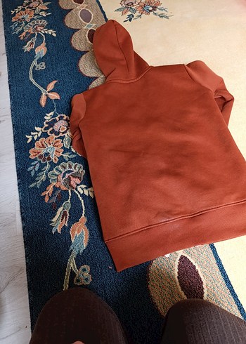 Kahverengi Kapüşonlu Fermuarlı polar hirka - Görsel 3