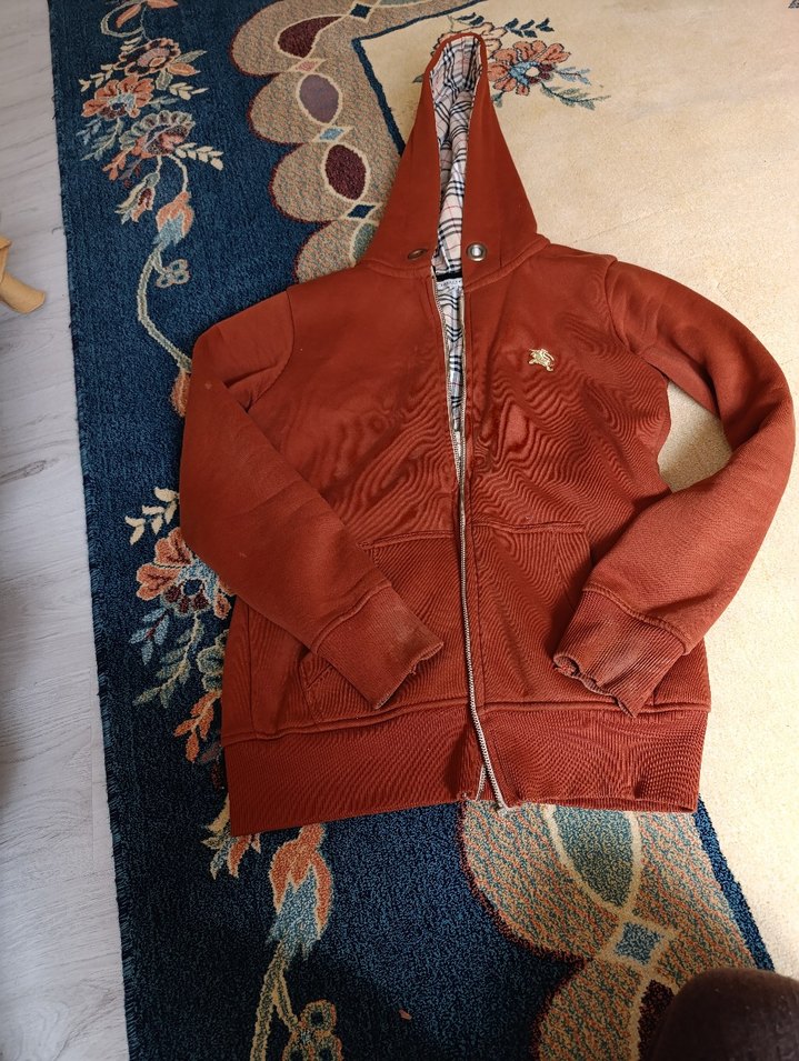 Kahverengi Kapüşonlu Fermuarlı polar hirka - Görsel 2