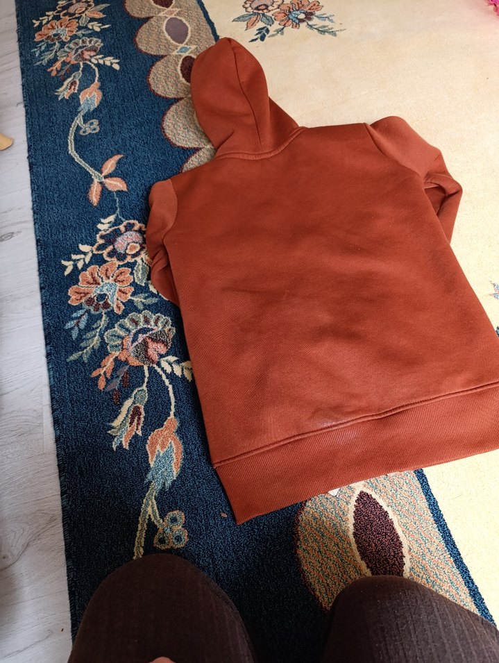 Kahverengi Kapüşonlu Fermuarlı polar hirka - Görsel 3