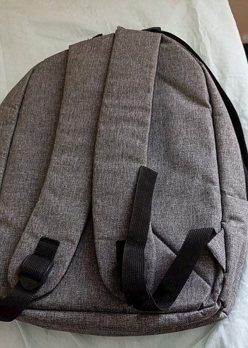 Düğmeli 2 bölmeli Gri Sırt Çantası - Görsel 2