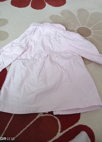 Kız Çocuk Pembe Düğmeli Yağmurluk - Görsel 5