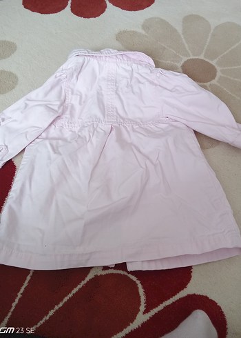 Kız Çocuk Pembe Düğmeli Yağmurluk - Görsel 6