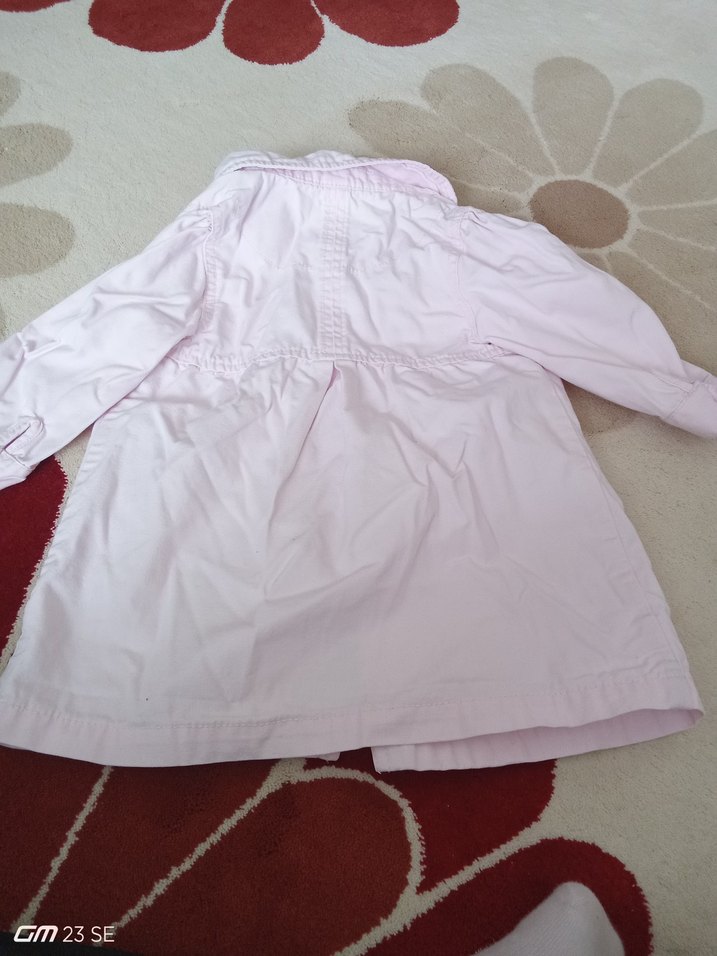 Kız Çocuk Pembe Düğmeli Yağmurluk - Görsel 5