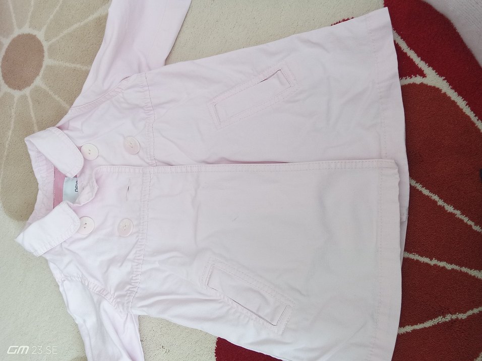 Kız Çocuk Pembe Düğmeli Yağmurluk - Görsel 3