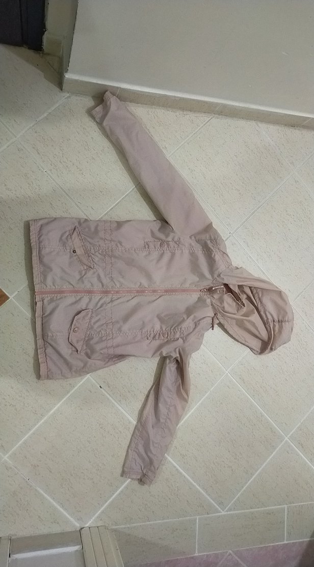 Kadın Pembe, Fermuarlı İnce Yağmurluk. Az kullanılmıştır. - Görsel 2