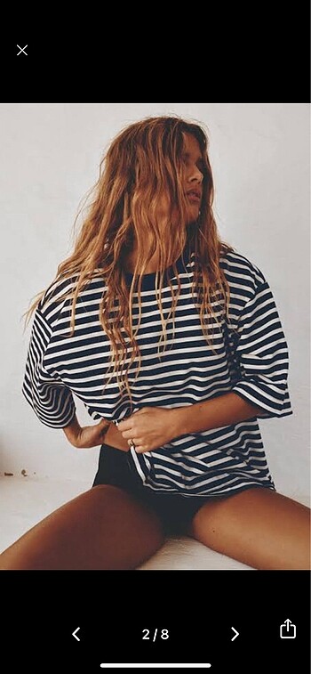 Zara oversize lacivert tshirt