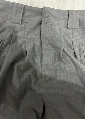 Gri Çizgili Kadın Pamuk palazzo Pantolon - Görsel 6