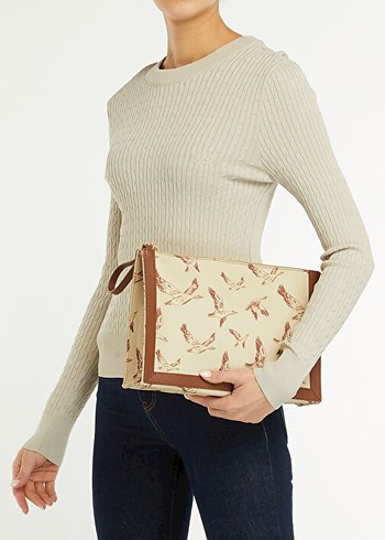 Beymen Bej Deri Desenli Kadın Portföy Çanta - Görsel 2