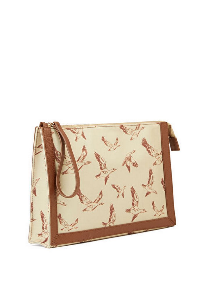 Beymen Bej Deri Desenli Kadın Portföy Çanta - Görsel 3