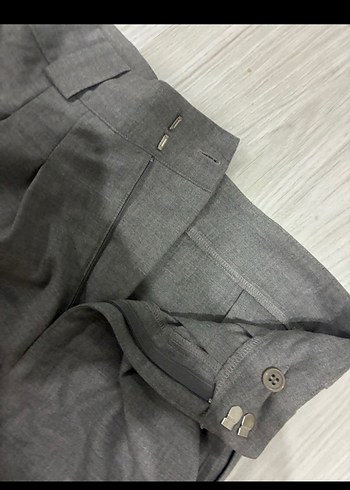 Vocble palazzo Gri Pilili Kadın Kumaş Pantolon - Görsel 3