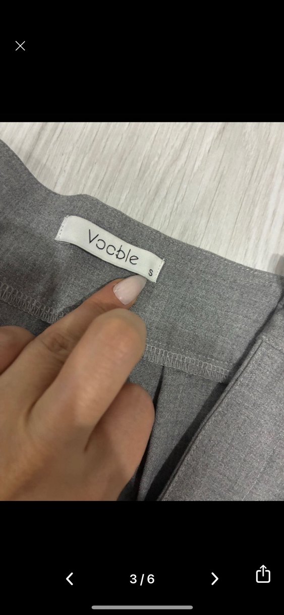 Vocble palazzo Gri Pilili Kadın Kumaş Pantolon - Görsel 2