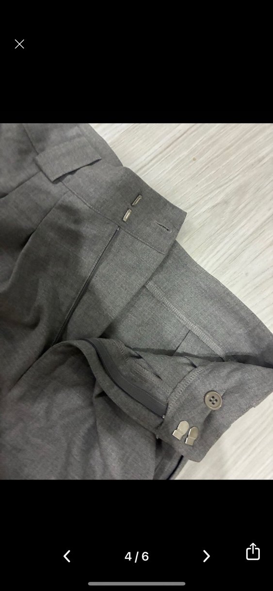 Vocble palazzo Gri Pilili Kadın Kumaş Pantolon - Görsel 3