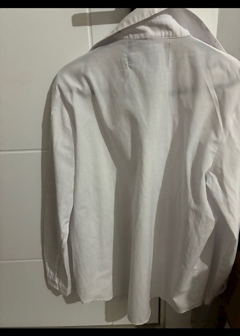 Sagaza Düz Beyaz Kadın Gömlek - Görsel 8